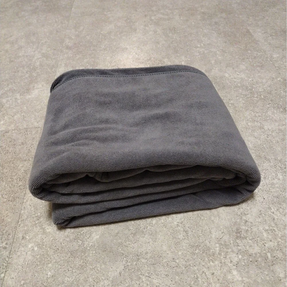 JML 100% Microfiber Bath Towel Gray 30x60 Absorbent Fast Dry Soft Low Hair Frizz