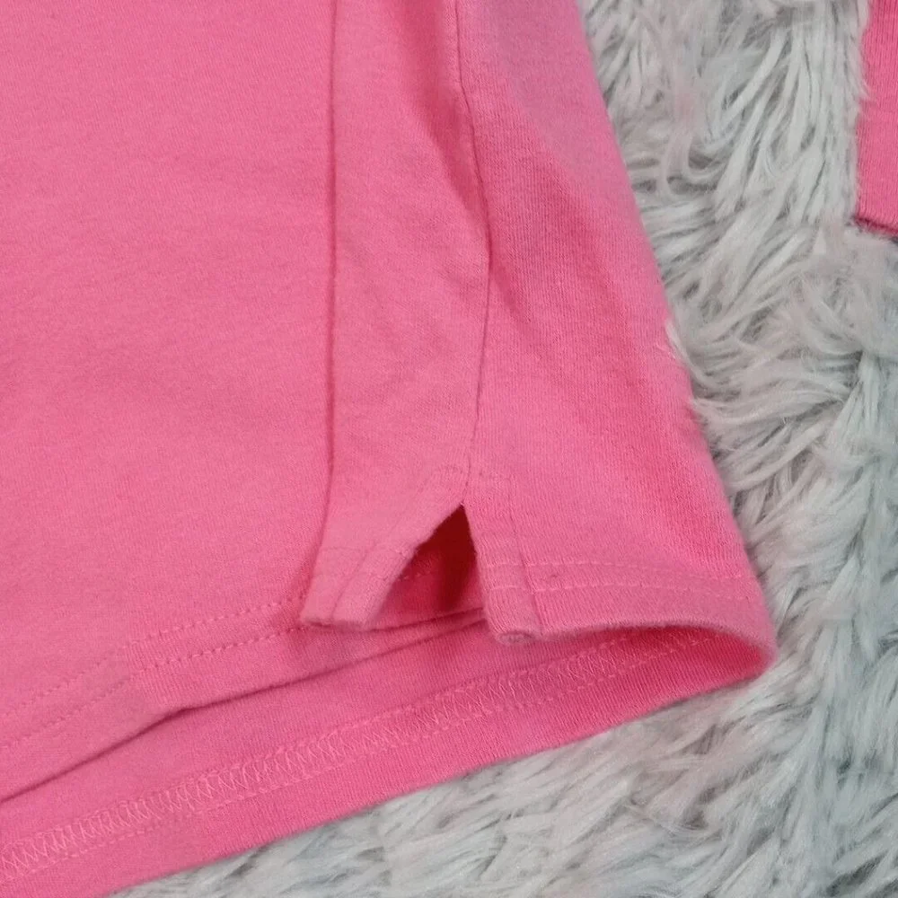 Ralph‎ Lauren Sport Boys Shirt Polo Pink L Logo Pony Cotton Button Collar