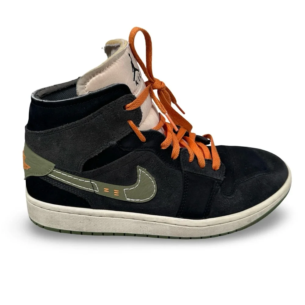 Air Jordan 1 Mid SE Craft‎ Black Olive Pale Ivory FD6817-003 Mens Size 9
