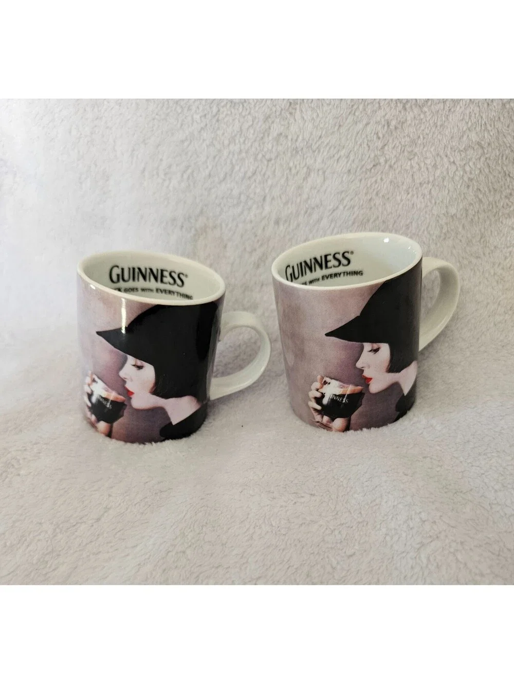 (2pc) New Guinness Cappuccino Mini Mugs Cups Classic Woman 2.5