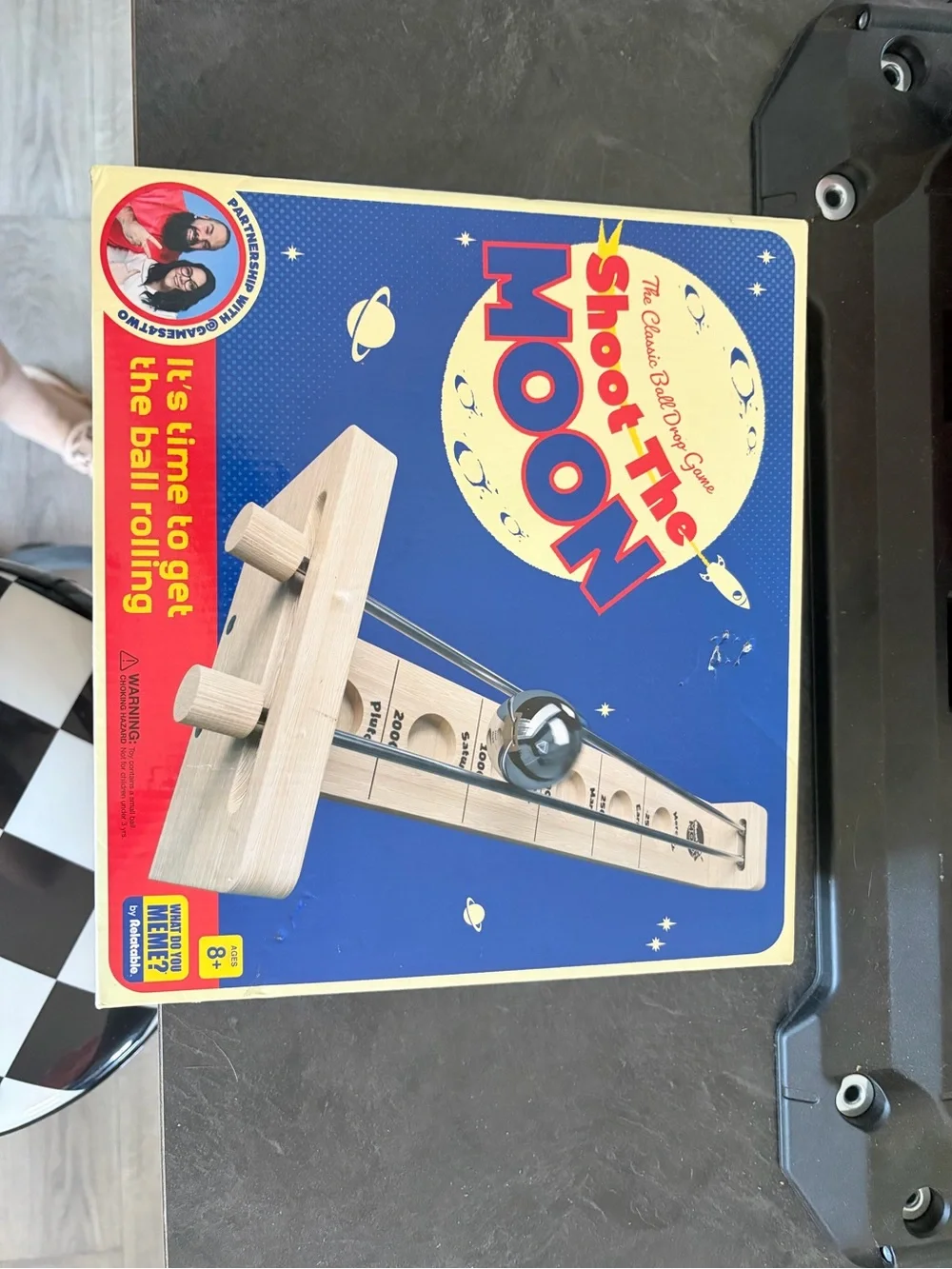 Target Shoot The Moon Wooden Rolling Ball Game - Blue & Natural Wood