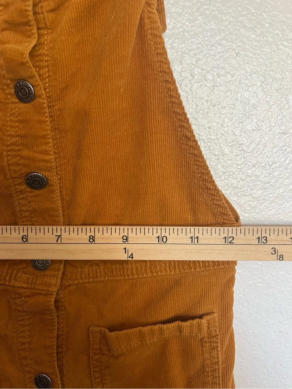 Old Navy Girls Rust Corduroy Button-Front Overall Dress 8