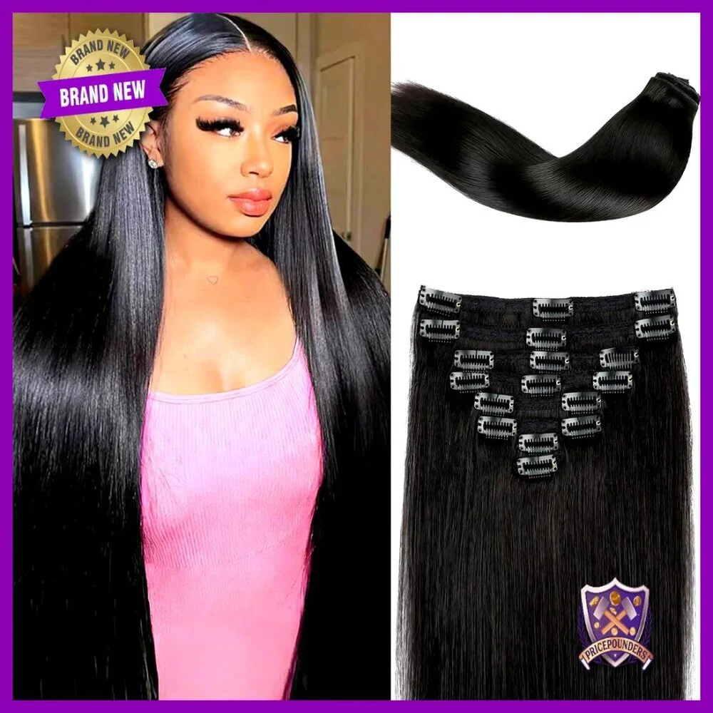 20 Inch Clip In Human Hair Extensions 8PCS Double Weft 105g