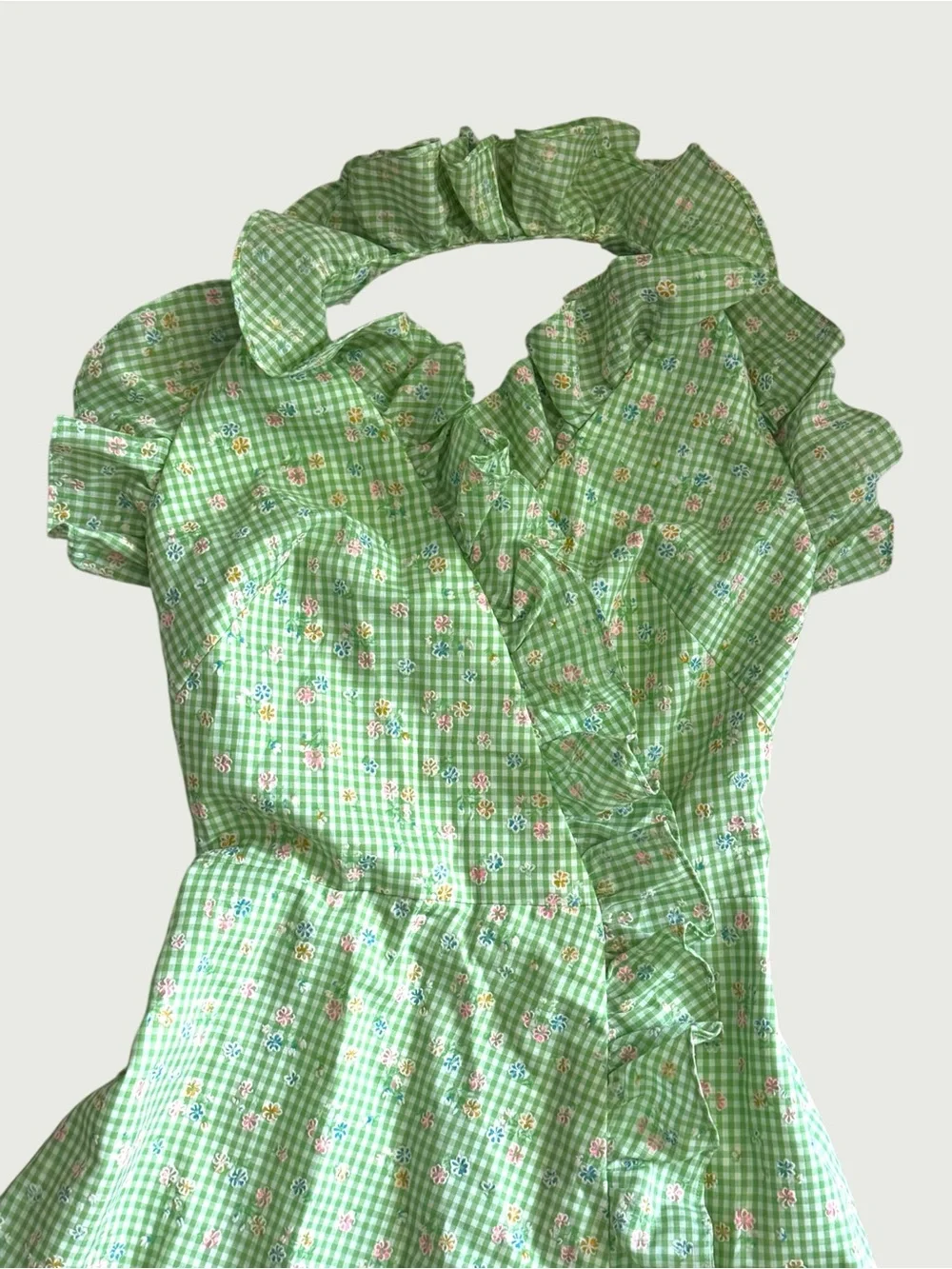 Handmade vintage flocked