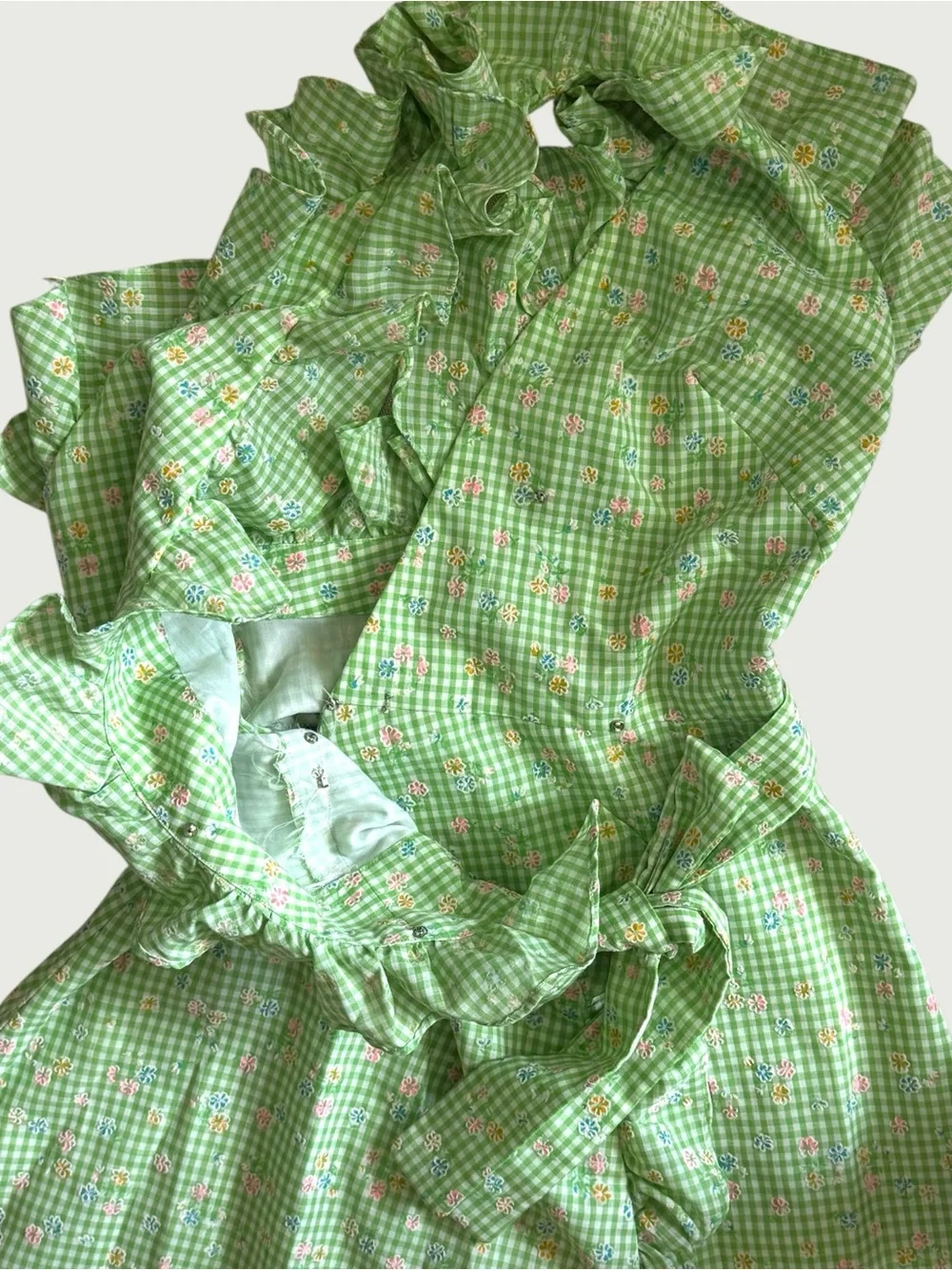 Handmade vintage flocked
