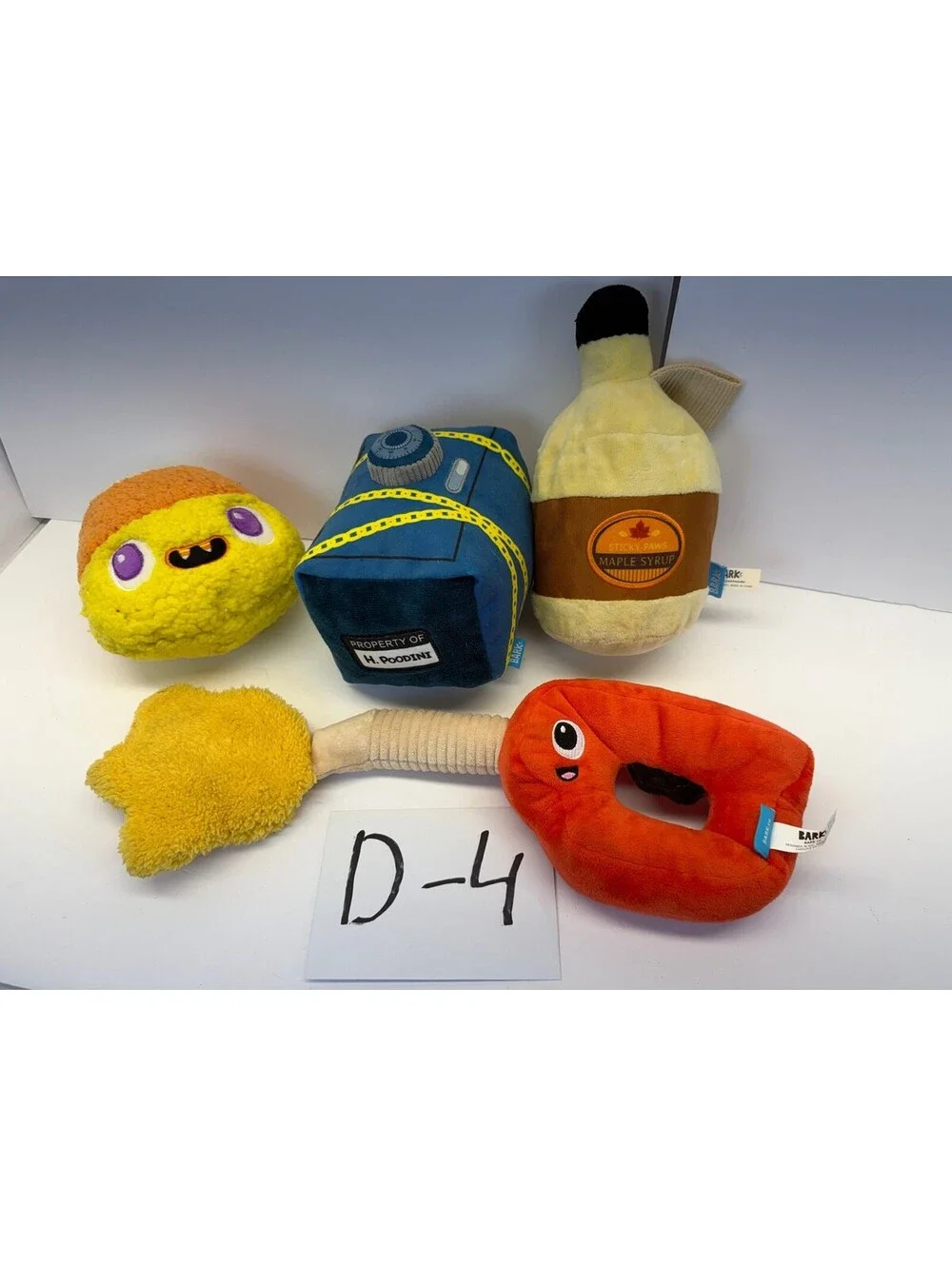 BarkBox Plush Dog‎ Toy Lot 4pc H. Poodini Safe Maple Syrup Candy Corn D-4