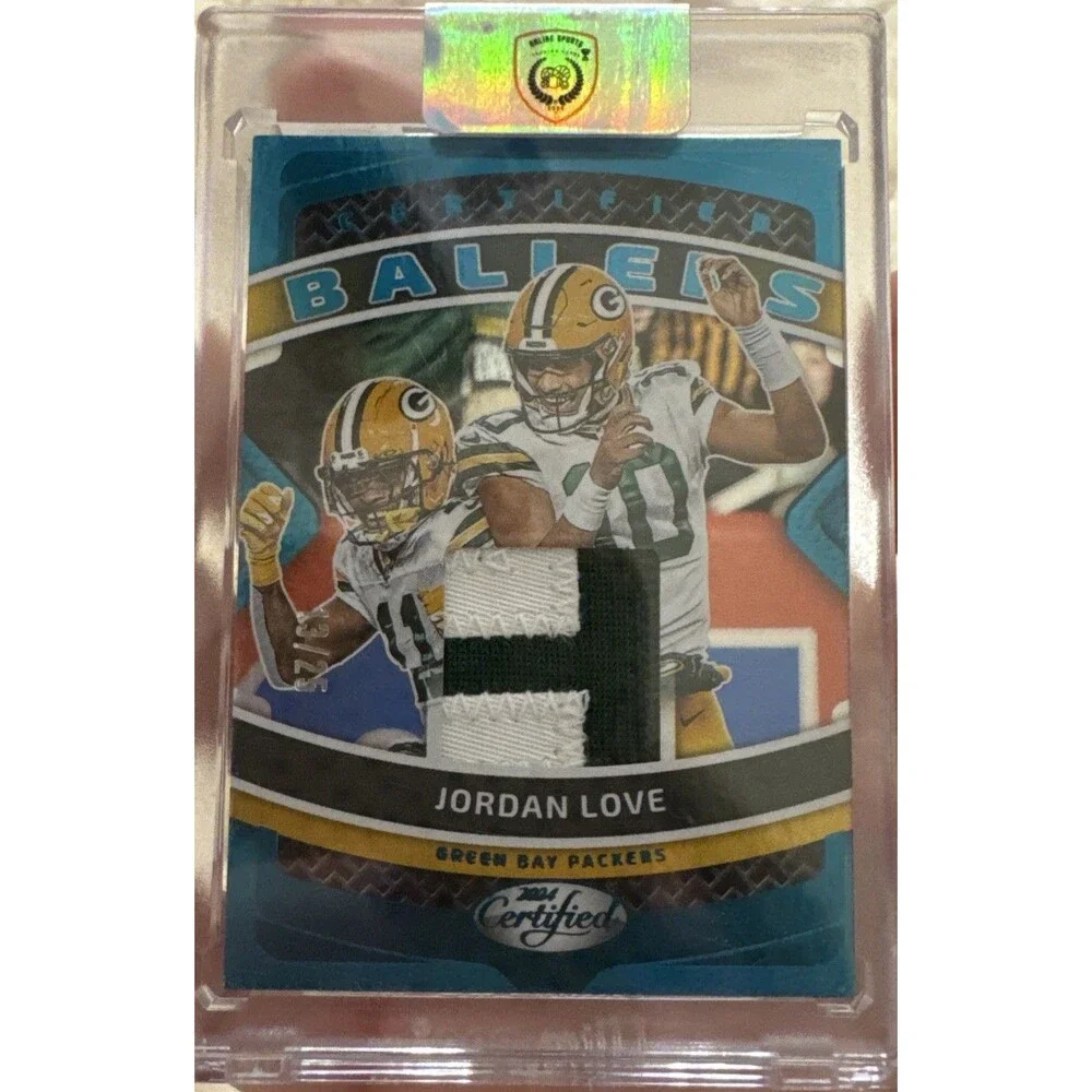 2024 Panini Ballers Mirror Teal #CBM-JLE Jordan Love Patch insert /25