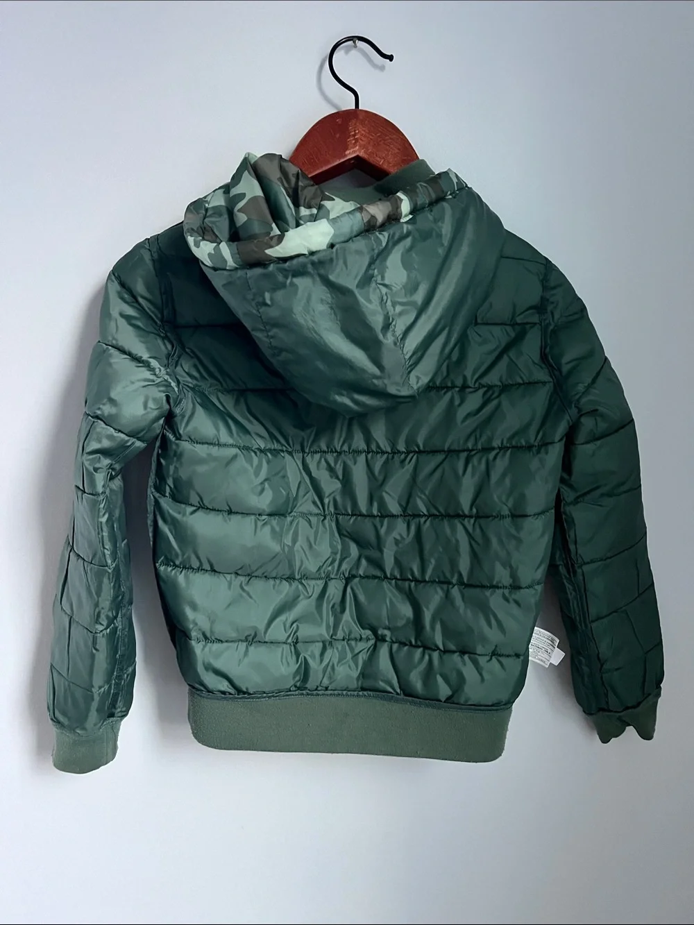 Justice | Kids Green Camo Hooded Puffer Jacket The Coat Collection Size 12