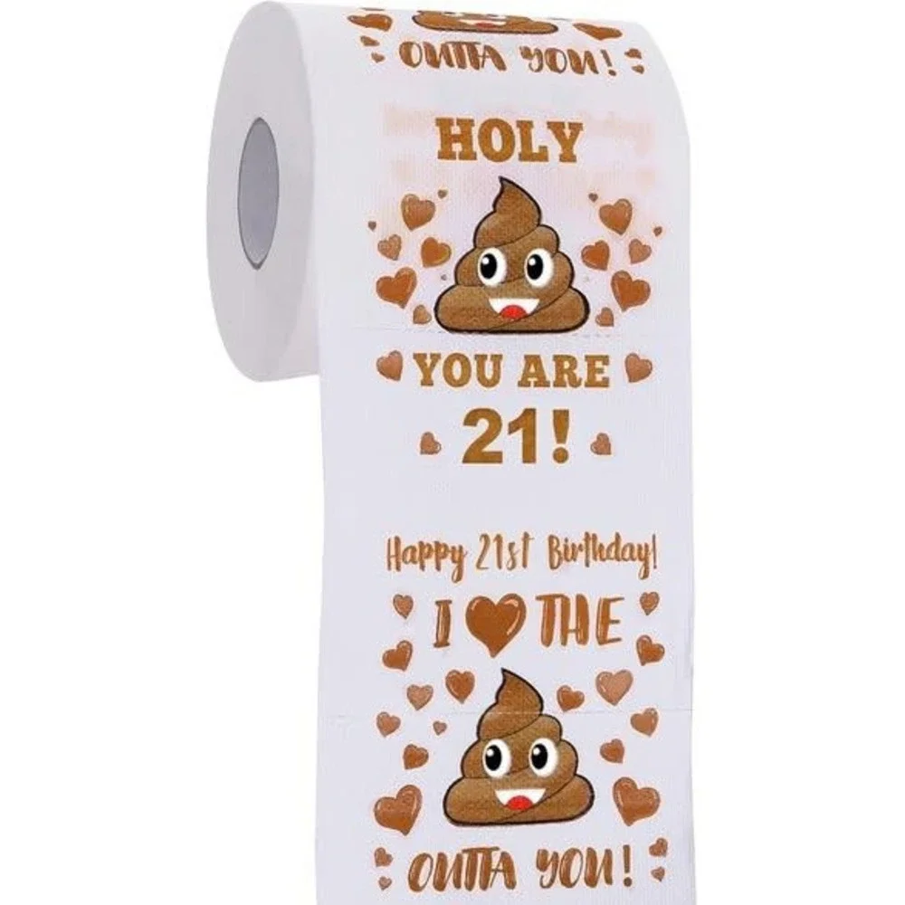 Funny 21st Birthday Toilet Paper Gag Gift Holy Poop You Are 21 Novelty‎ Prank