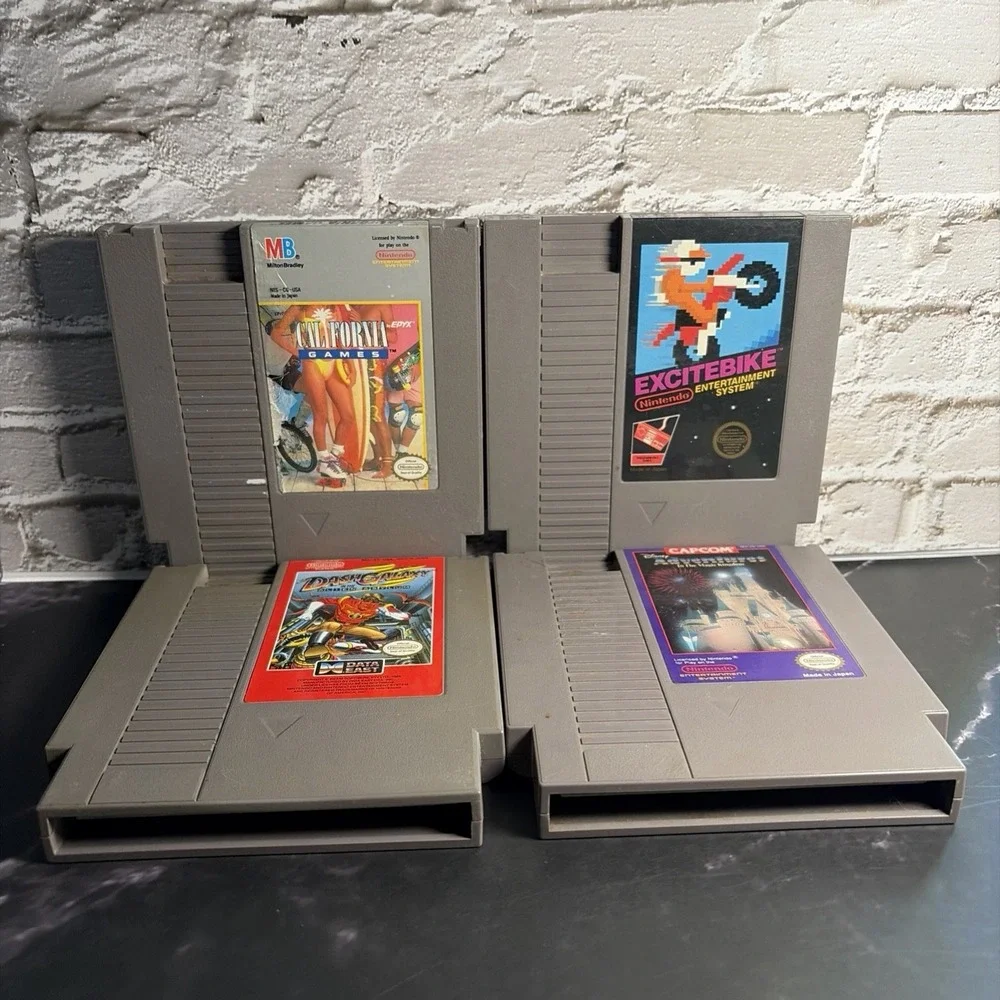 Nintendo NES Game Lot Excitebike California Games Dash Galaxy Magic Kingdo