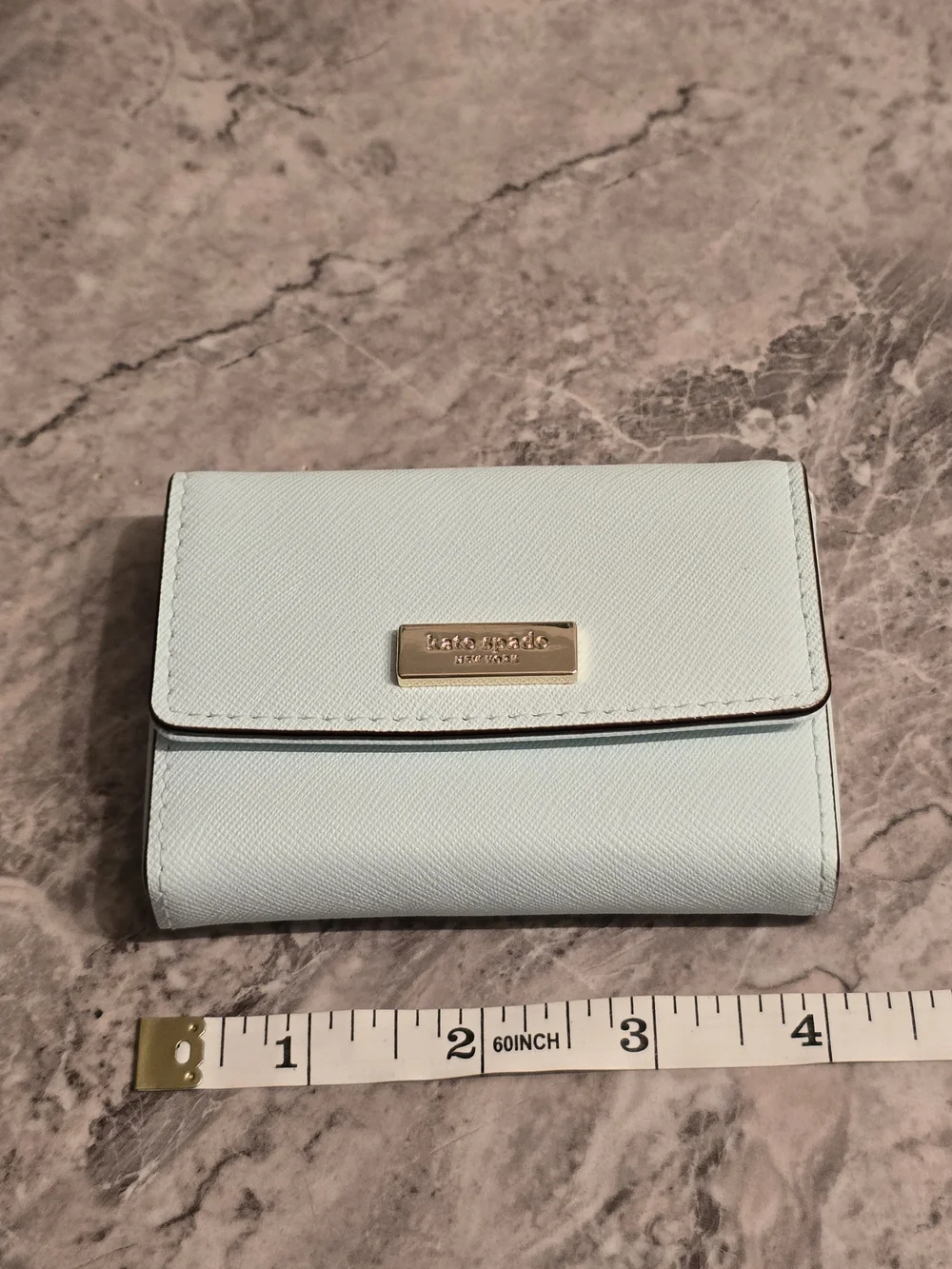 Kate Spade New York Light Blue Saffiano Leather Wallet