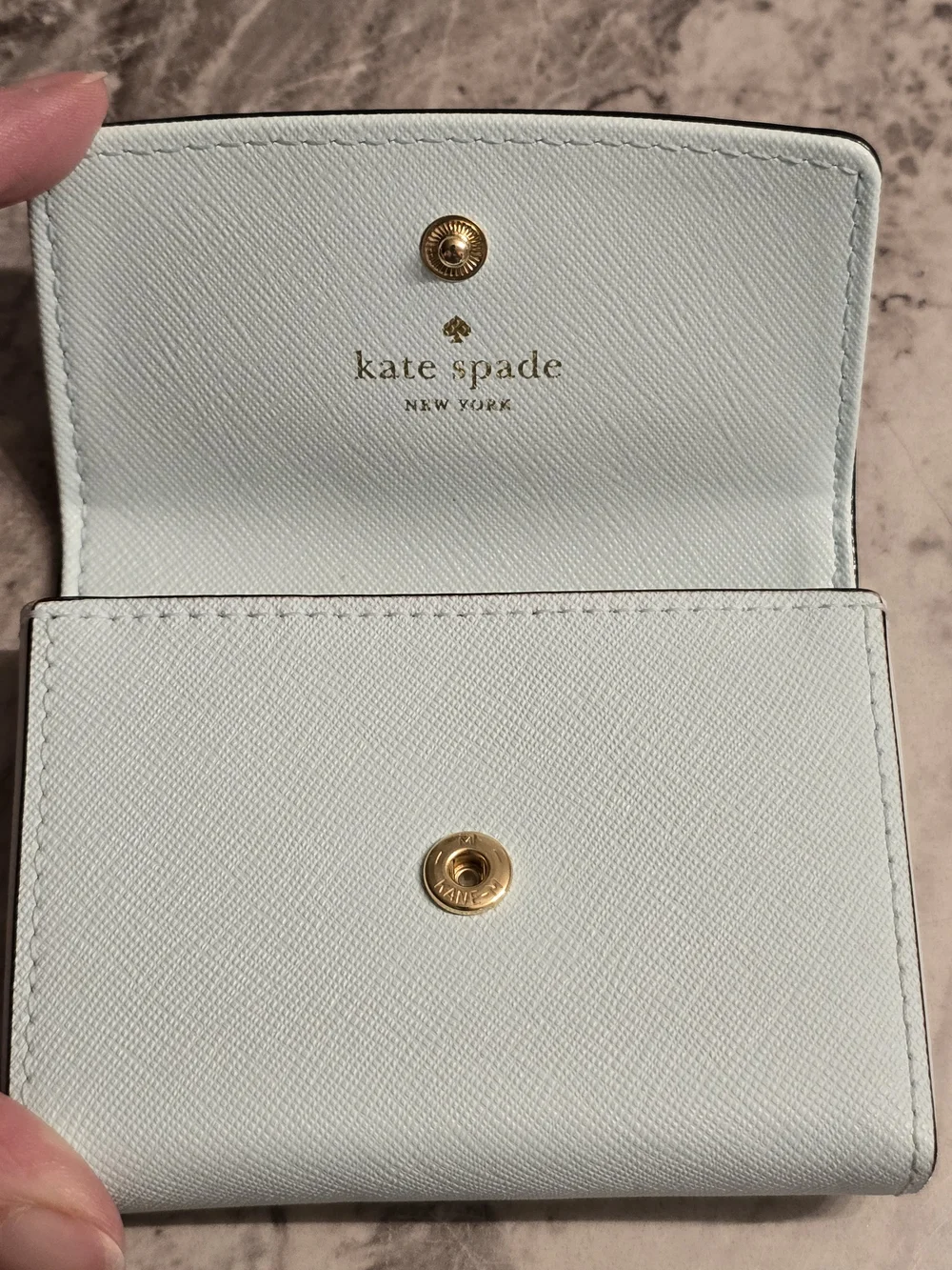 Kate Spade New York Light Blue Saffiano Leather Wallet