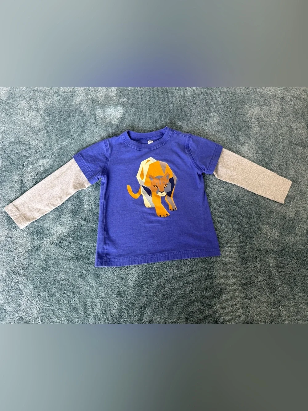 Tea Collection Boy's Toddler 2T Set Long Sleeve  Layered Tee Cougar + Gray Pants