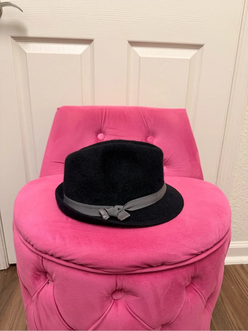 Hat Attack Black Kids Fedora with Gray Ribbon