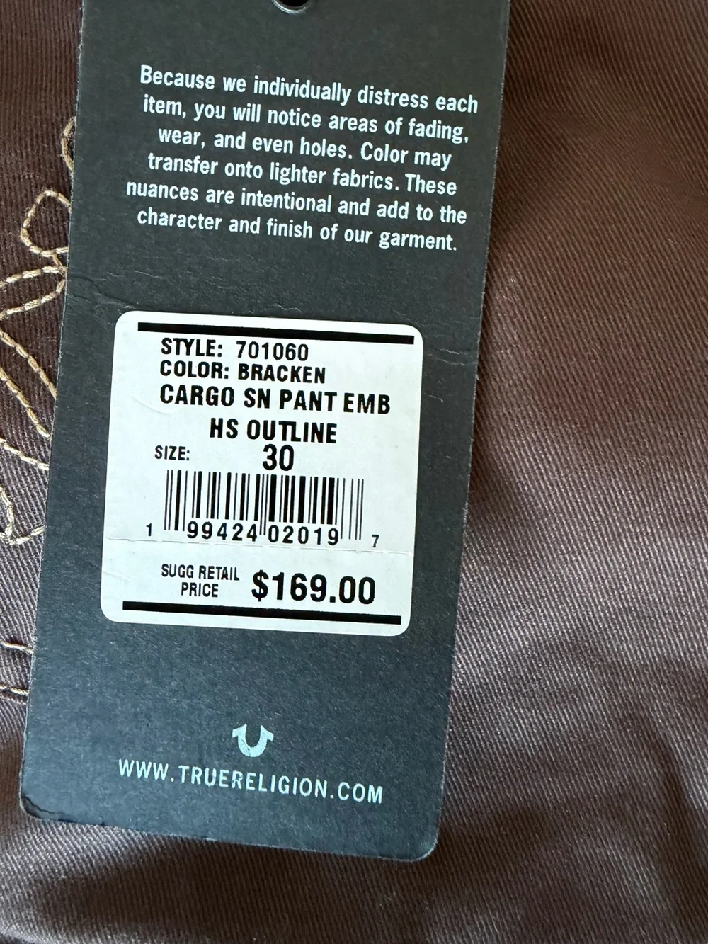 True Religion durable brown