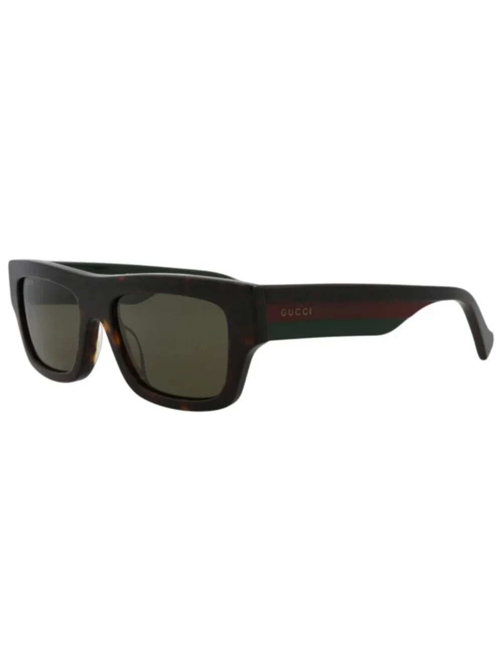 New Gucci Women's Sunglasses Square Rectangle Recycled Acetate Frame Mens Havana