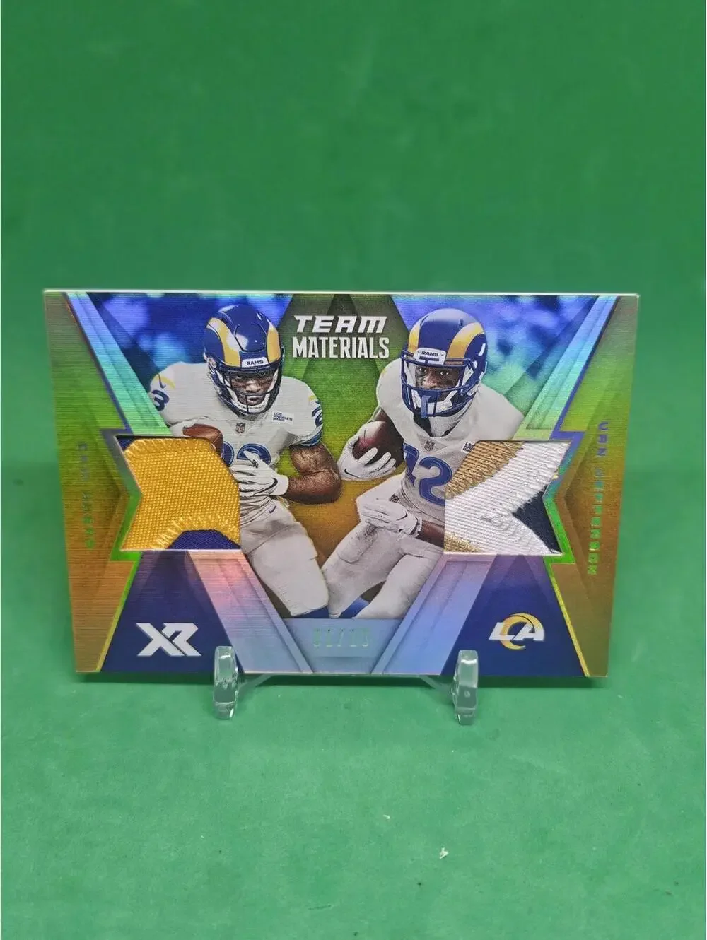 2020 Panini XR #TM-13 Cam Akers / Van Jefferson Team Materials Gold‎ #1/10