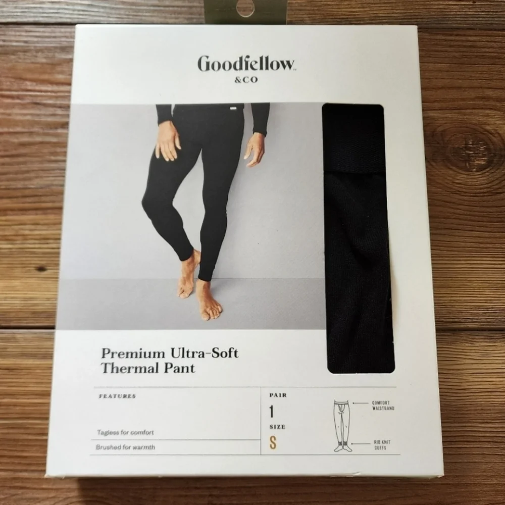 Goodfellow & Co Thermal Pamts Mens S Black NEW