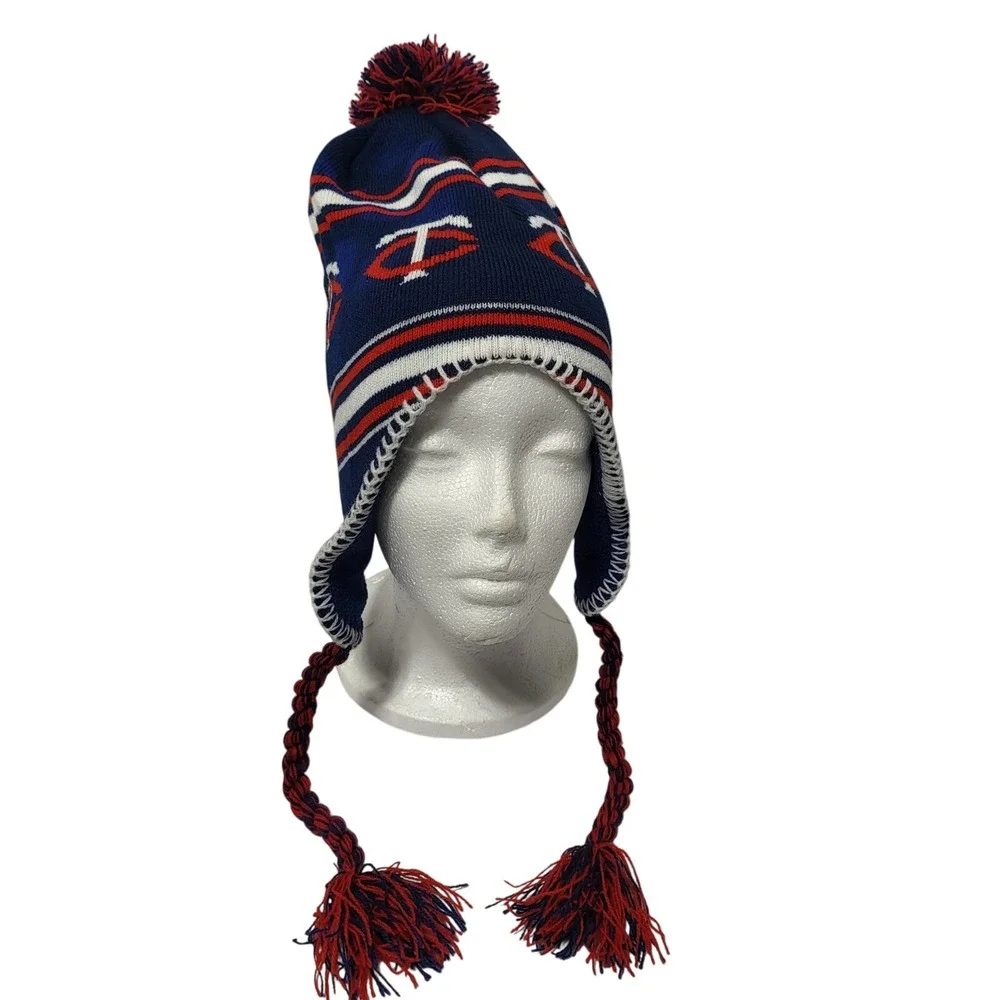 Minnesota Twins Pepsi Knit Laplander Beanie‎ Hat Navy Blue Red White Kids MLB