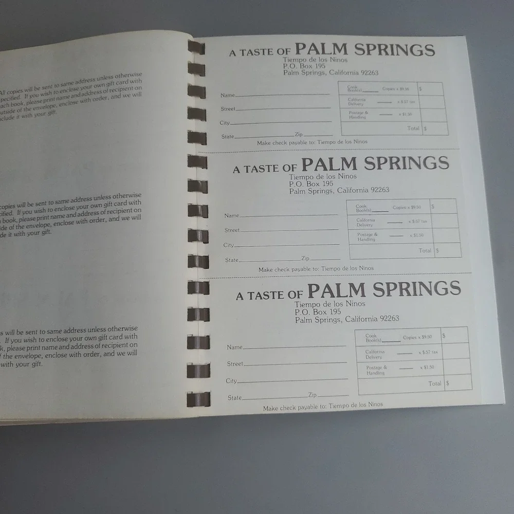 Vintage 1982 Spiral A Taste of Palm Springs Cookbook CA Desert Celebrities‎ Post