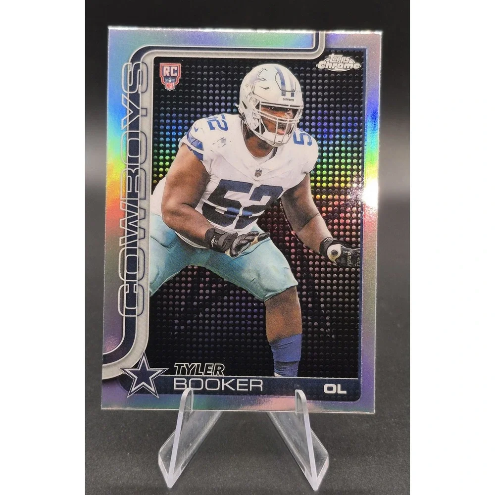 2025 Topps Chrome Tyler Booker 381 Lightboard Refractor RC SP Dallas Cowboys