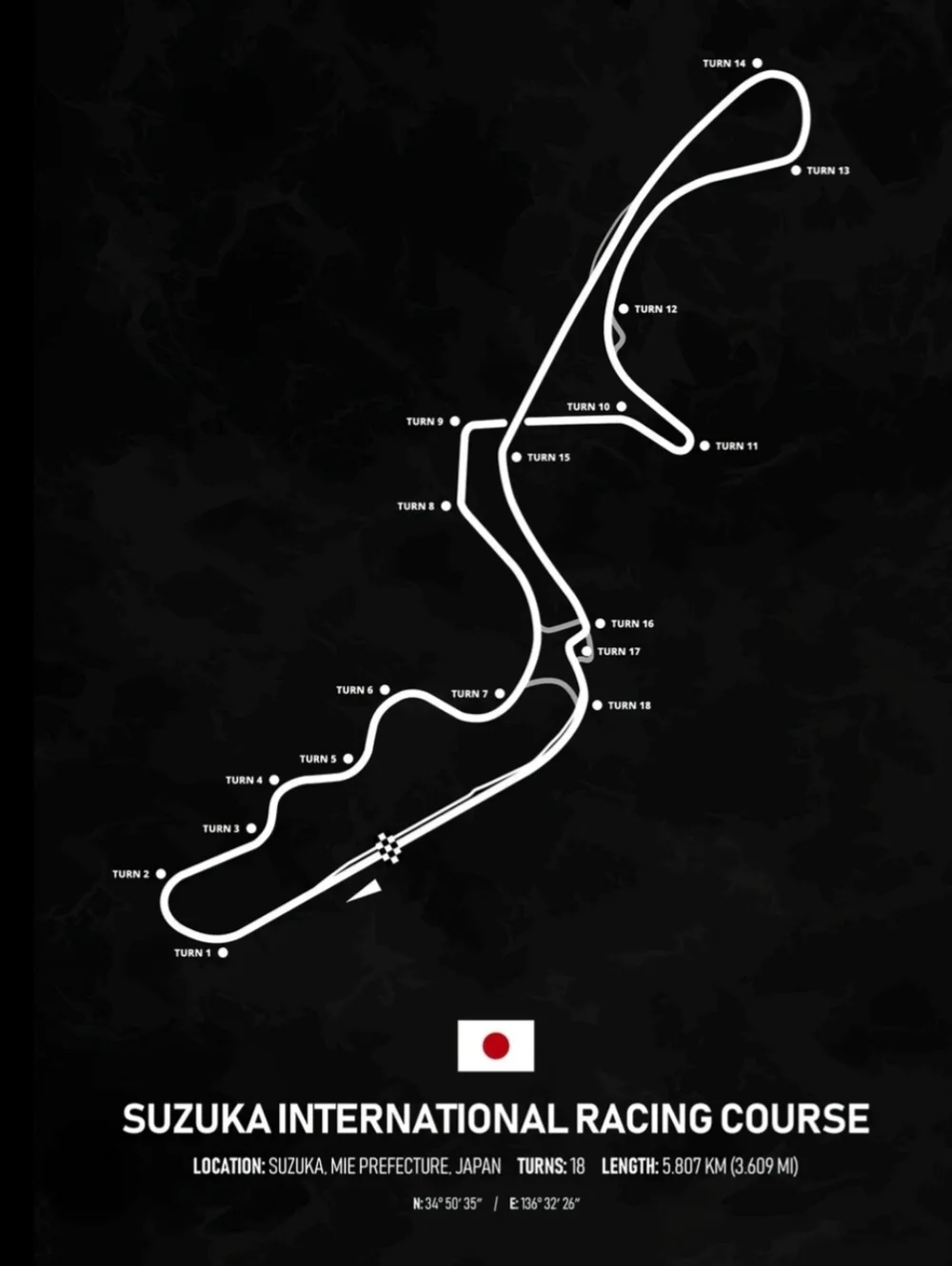 F1 Racing Circuit Posters Monaco Suzuka Monza Wall Art Set