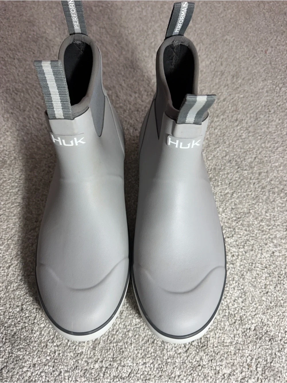 Huk Men's Gray Waterproof Slip-On Rain & Snow Boots