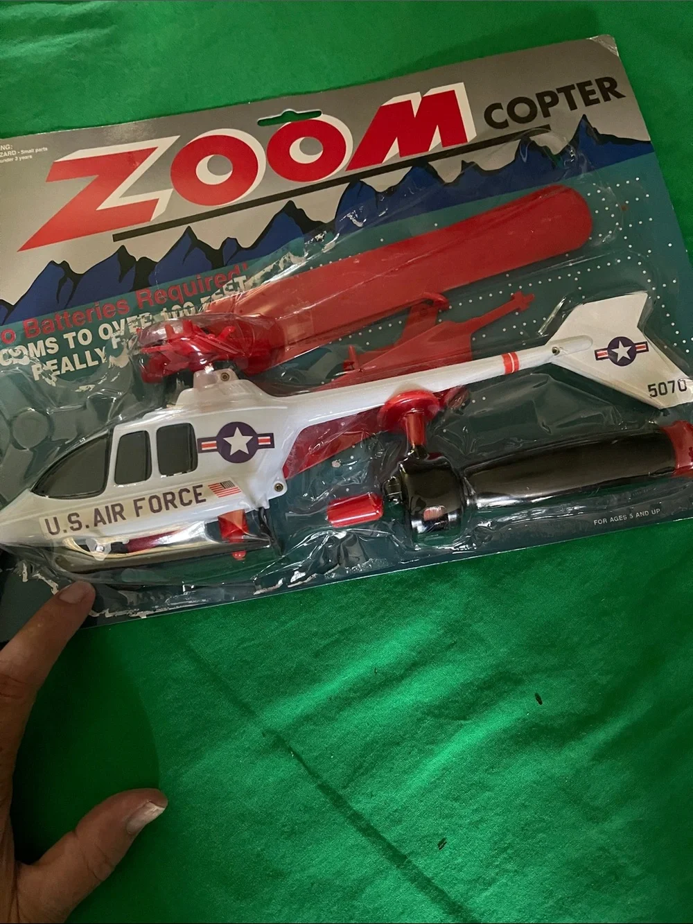 Zoom Kids Toy Helicopter - White, Red & Black