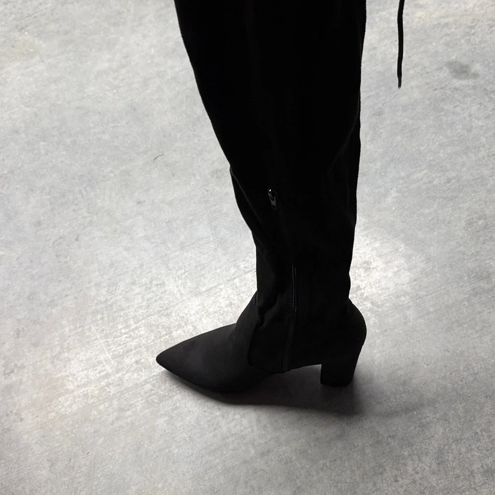 Just Fab woman’s heeled boots Aubriana black new Size 9