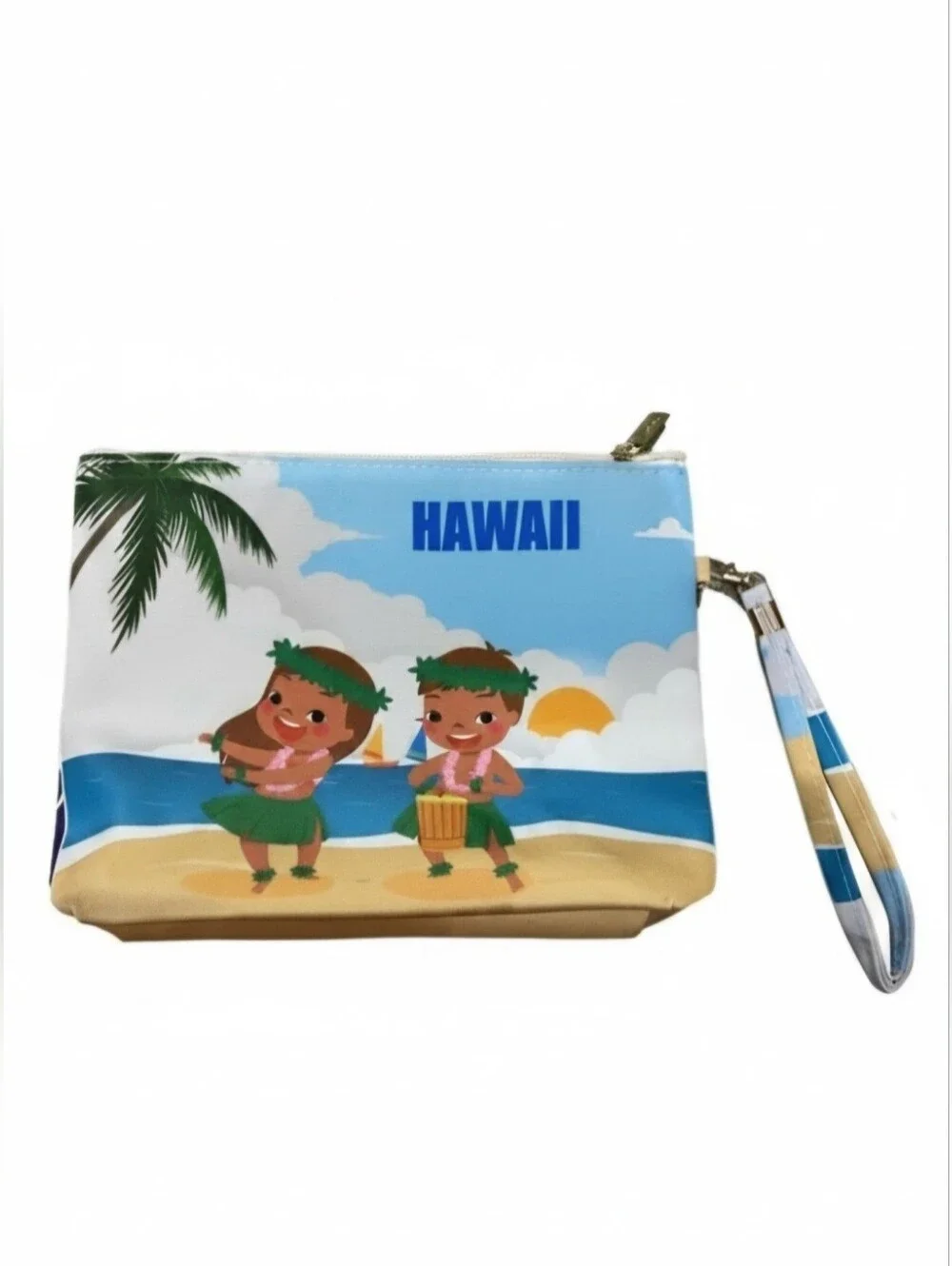 Island Sense Hula Dancer Wristlet Large Pouch Makeup Accessory Bag