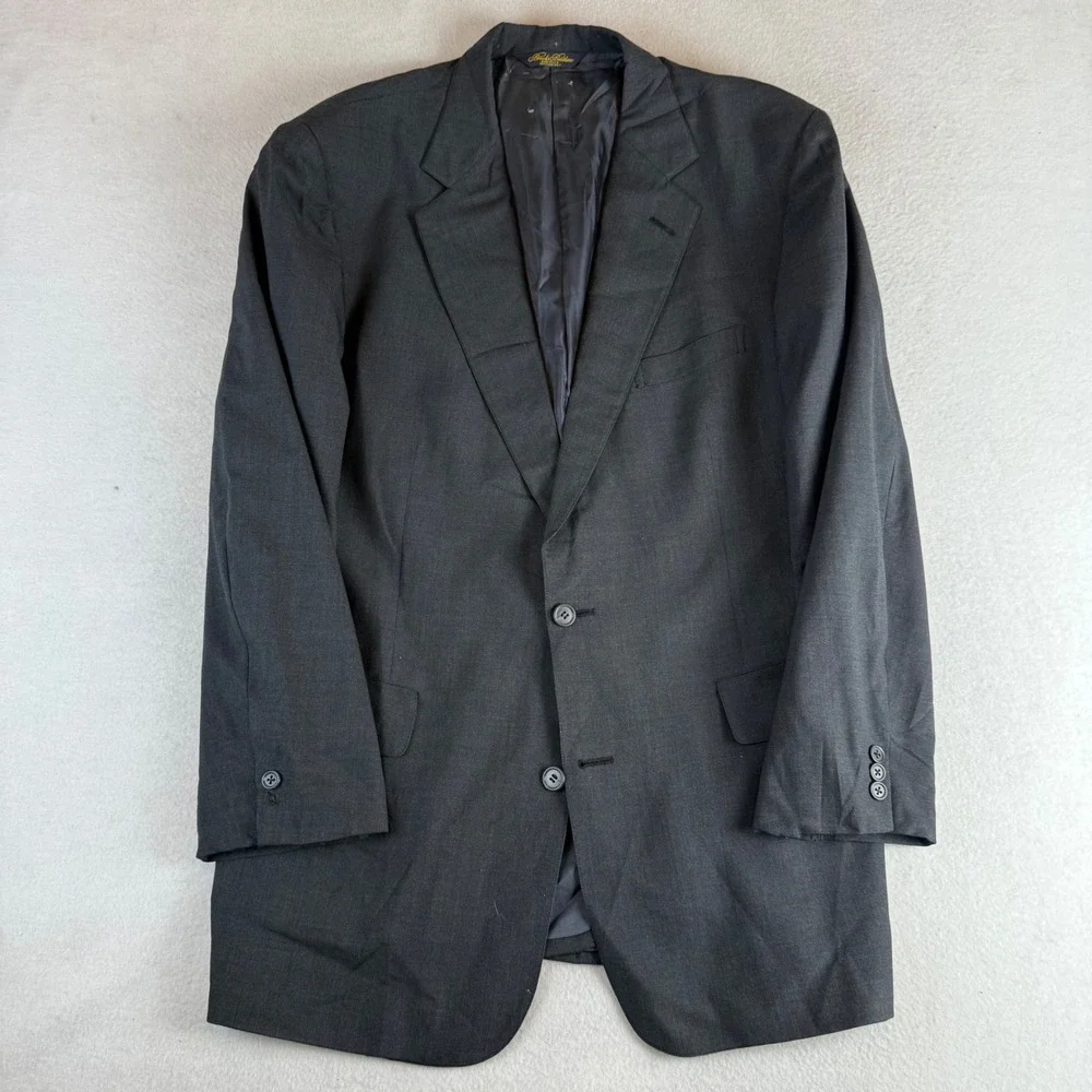 Brooks Brothers Makers Brooksease Wool Blazer 43L Charcoal Gray 2-Button USA