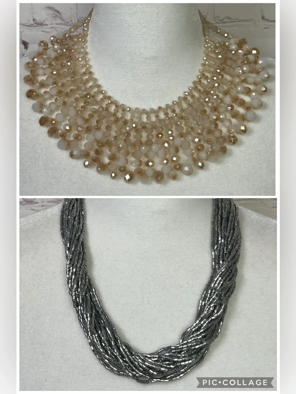 TWO Beaded Statement Necklaces