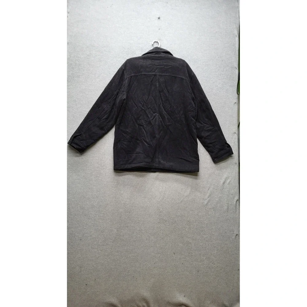 Banana Republic Men Jacket M Black Fibers Other Wool Button Quilt Lined