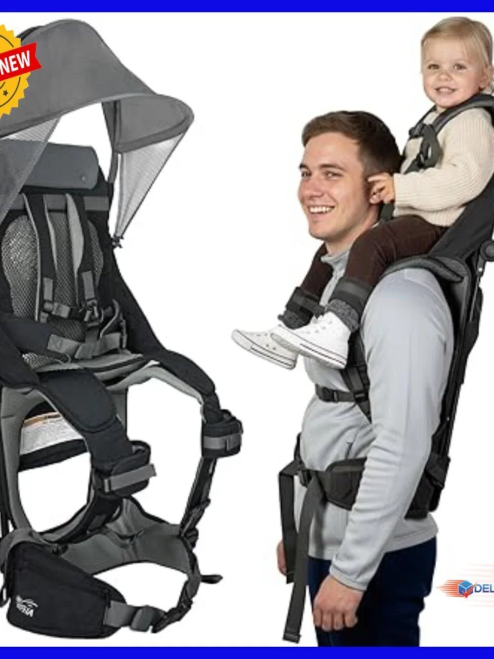 Lightweight Toddler Hiking Backpack Carrier with Sun Shade 6M-2Y
