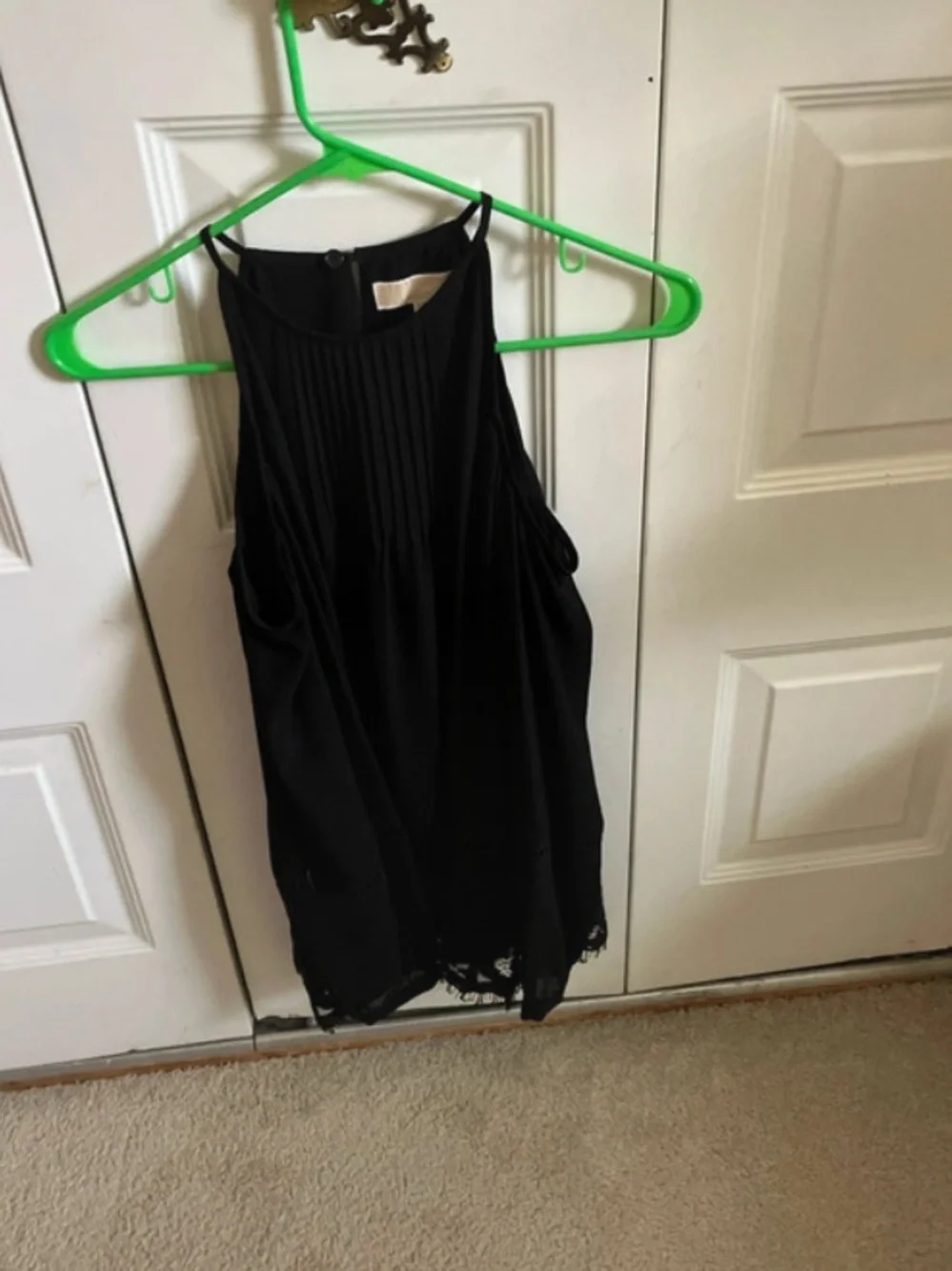 Michael Kors Black Pleated Halter Camisole