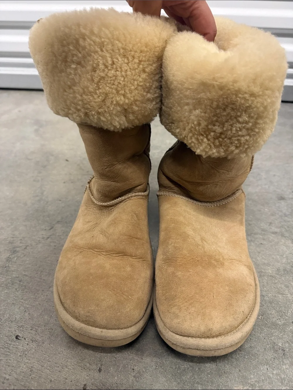 UGG Tan Suede Shearling Cuff Women's Winter Boots