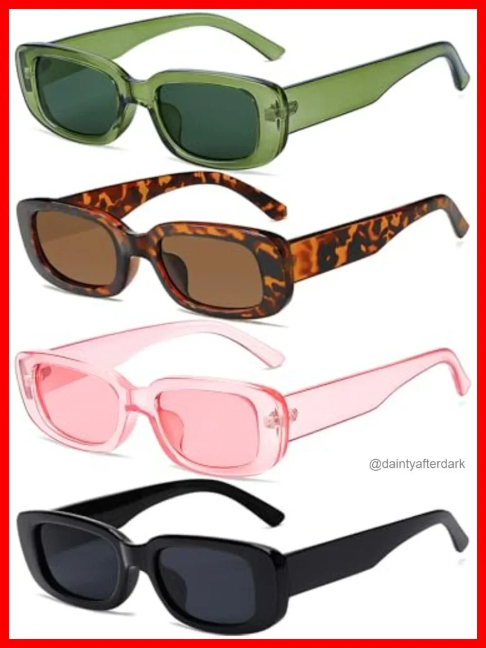 Retro Y2K Square Sunglasses for Women, UV400 Protection, 4 Pack