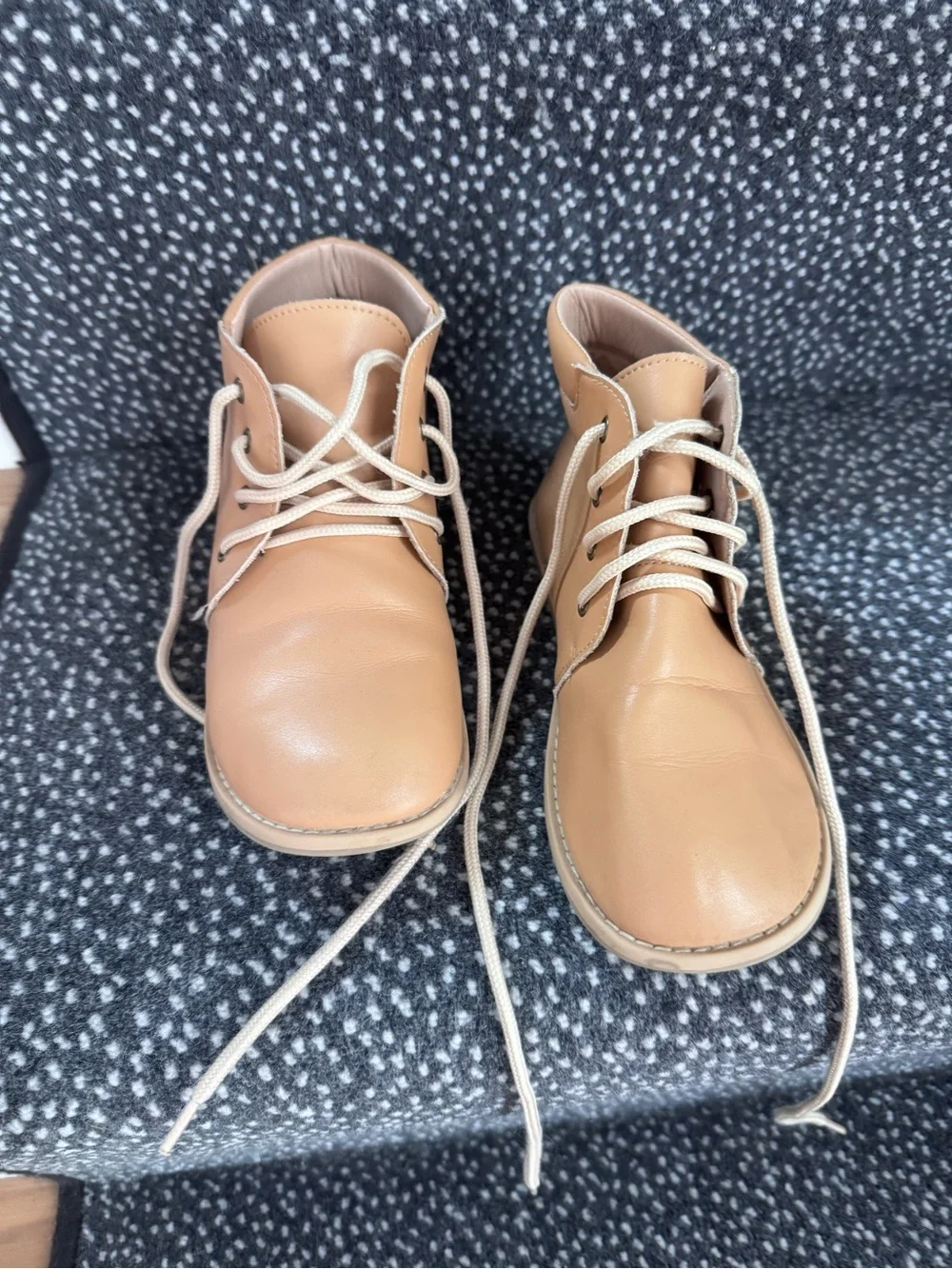 SweetHoney Tan Lace-Up Baby Walker Boots