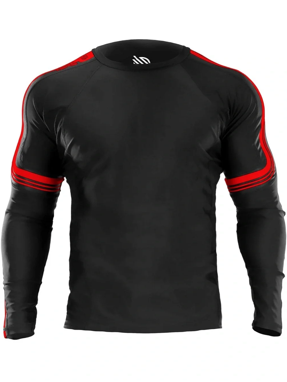 Sanabul Black & Red Long Sleeve Men’s jujutsu rash guard/ workout top