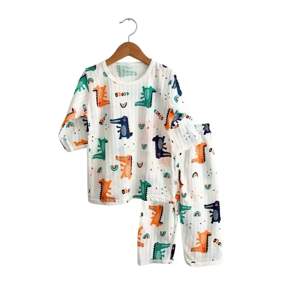 NWT Cute Boys Sleep N' Play Long Sleeve Top & Pants Pajamas 2 Piece Set Crocs 4T