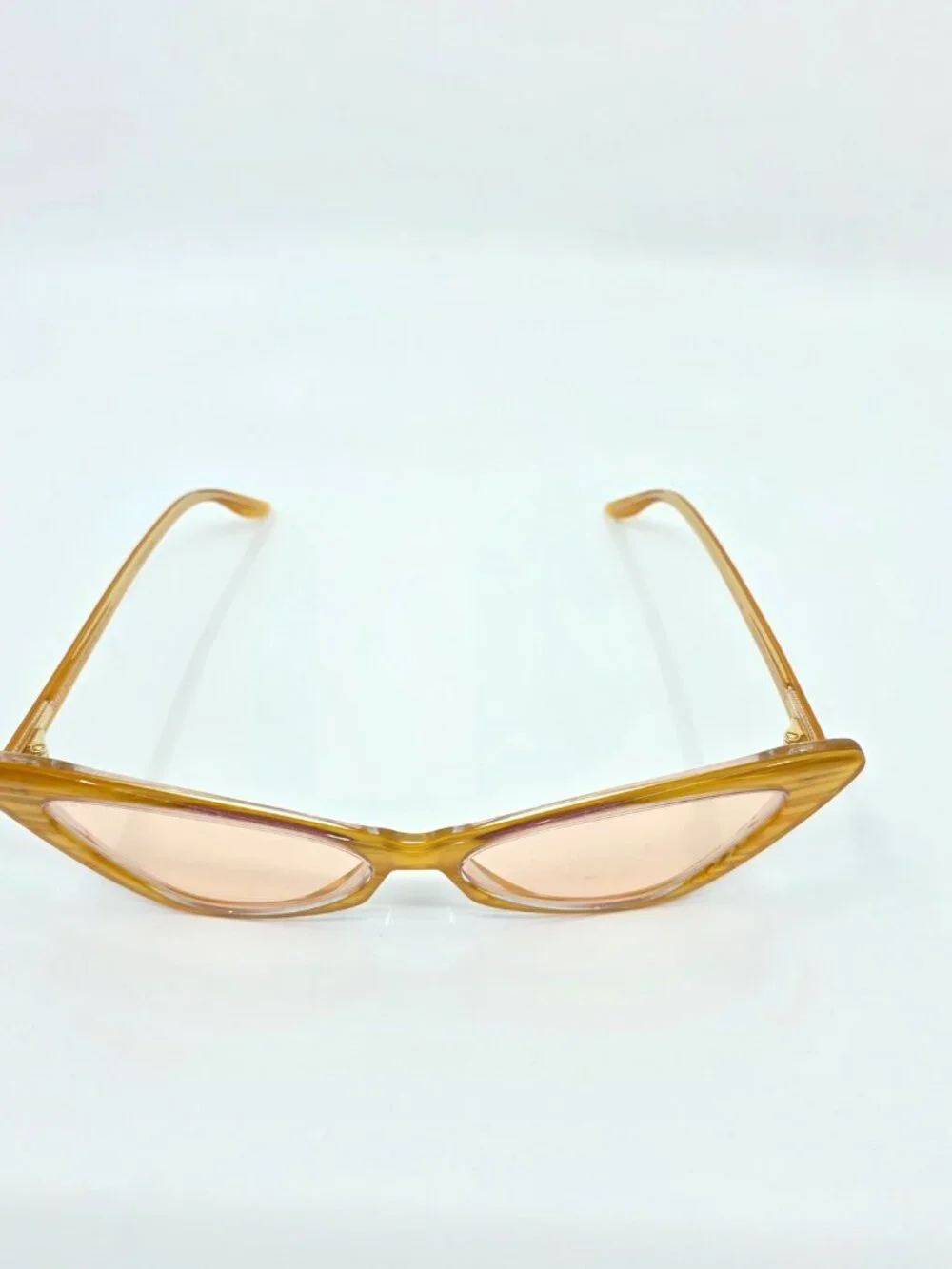 Gucci Yellow Cat Eye Sunglasses Pink Lenses Size 61MM×16MM×145MM MSRP $595
