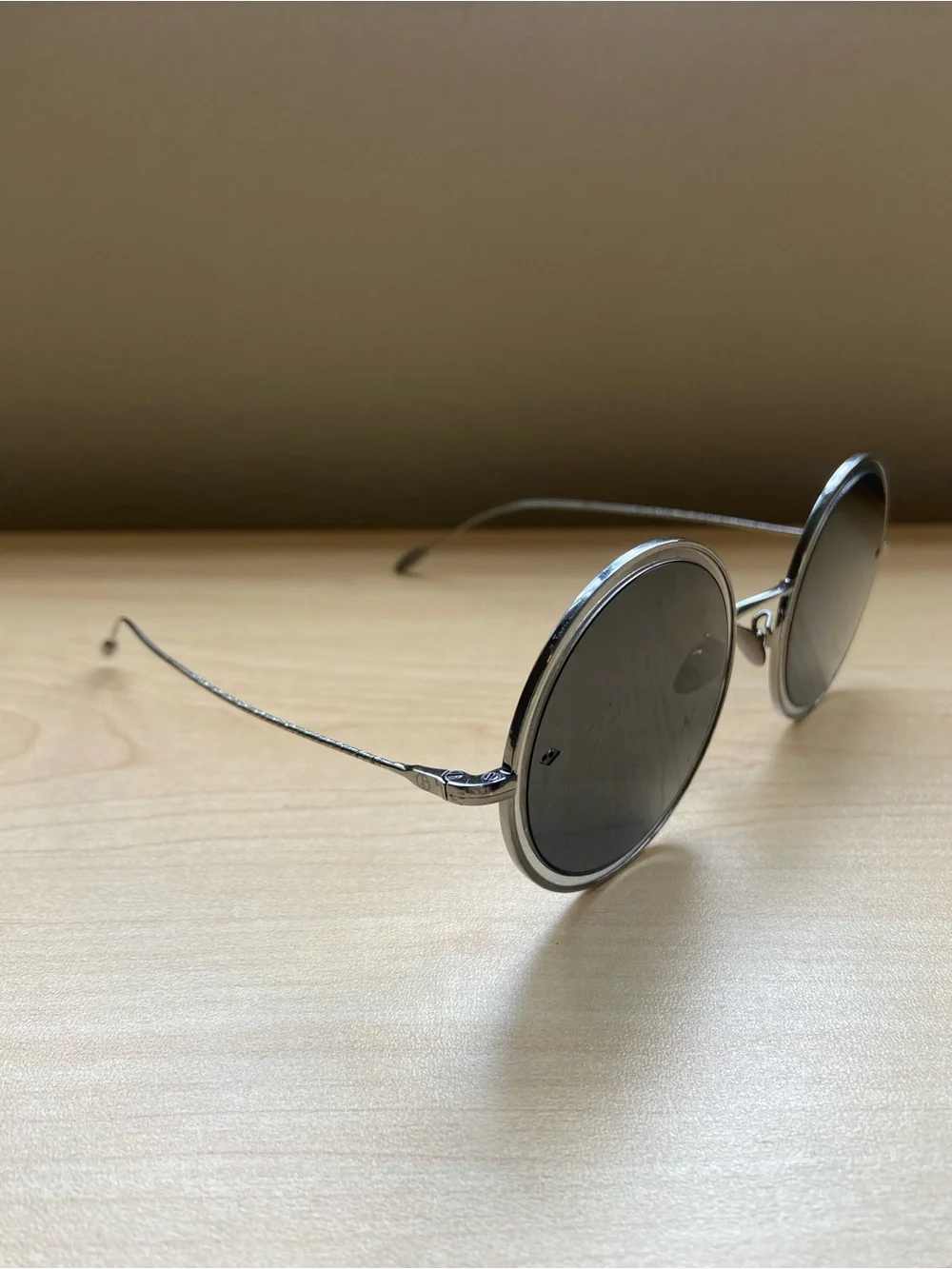 GIORGIO ARMANI Vtg Sunglasses Made In Italy Round Circle Cable Silver