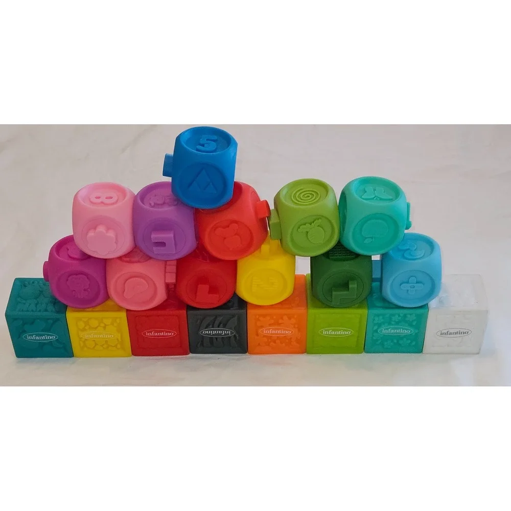 Infantino‎ Soft Building Blocks Learning Numbers Animals Shapes 20 Piece Set