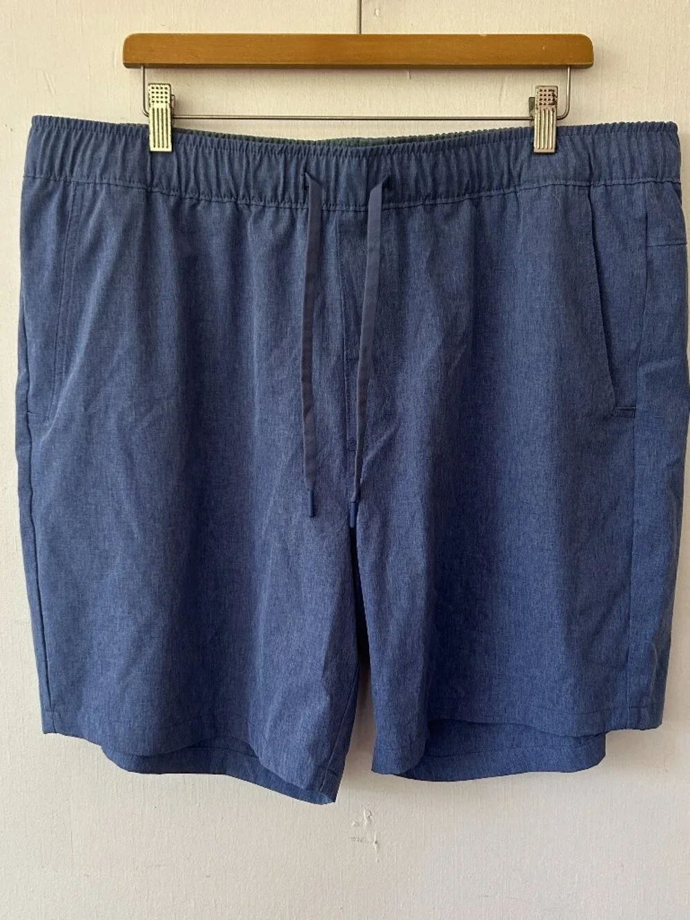 Eddie‎ Bauer Swim Shorts Mens XXL Blue Pockets Tie Waist Swimwear