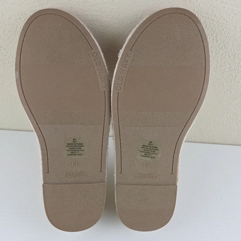 Old Navy Multicolor Espadrille Flats Women's Size‎ 6.5