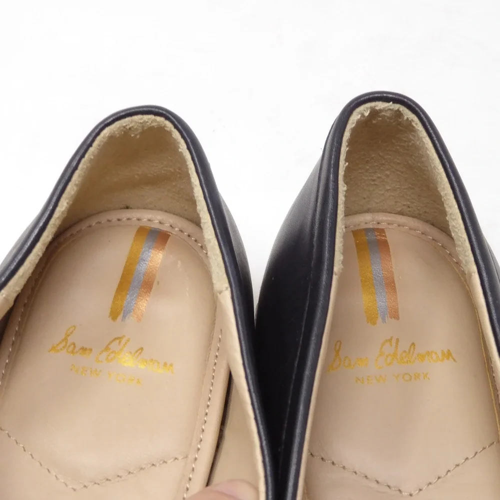 Sam Edelman Kai Womens Espadrille Loafers Black Leather Slip On 10M