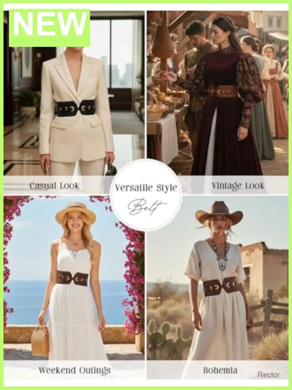 Wide Corset Belt Elastic Stretchy Waspie Waist Belt Faux Leather