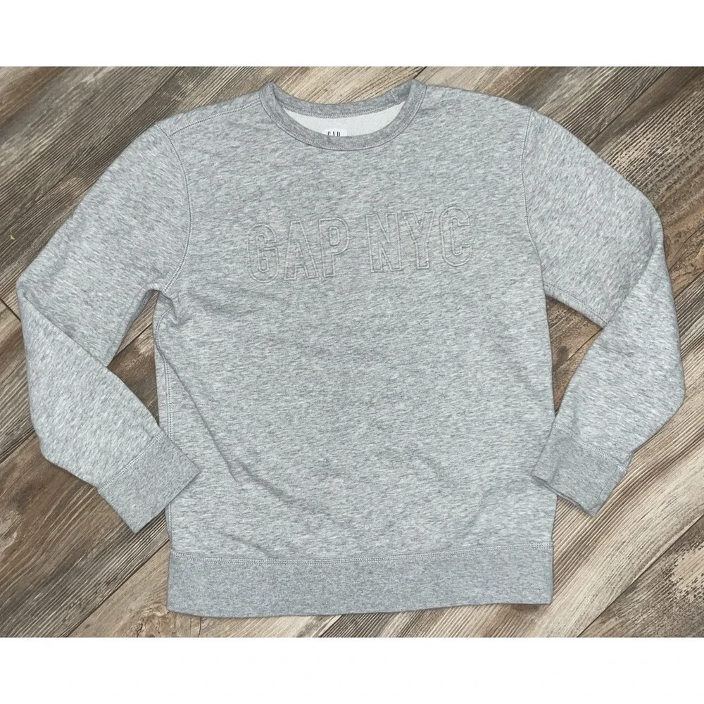 GAP NYC Kids Grey Sweatshirt Raised Letters‎ XL (12)