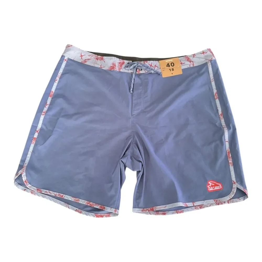 Patagonia Hydropeak Scallop‎ Boardshorts Mens 40 Blue Floral Quick Dry Swim
