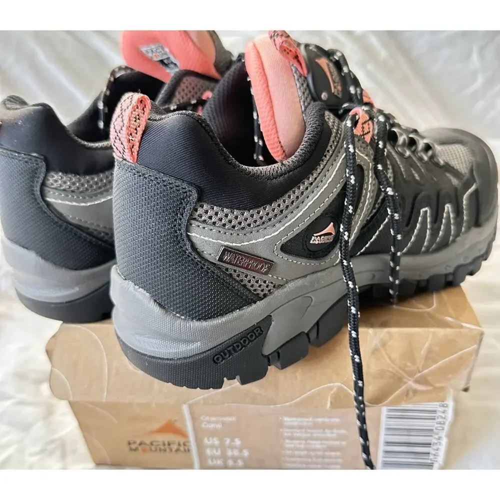 Pacific Mountain women's 7.5 Black & salmon Cheyenne Low Hiking Shoes New in box